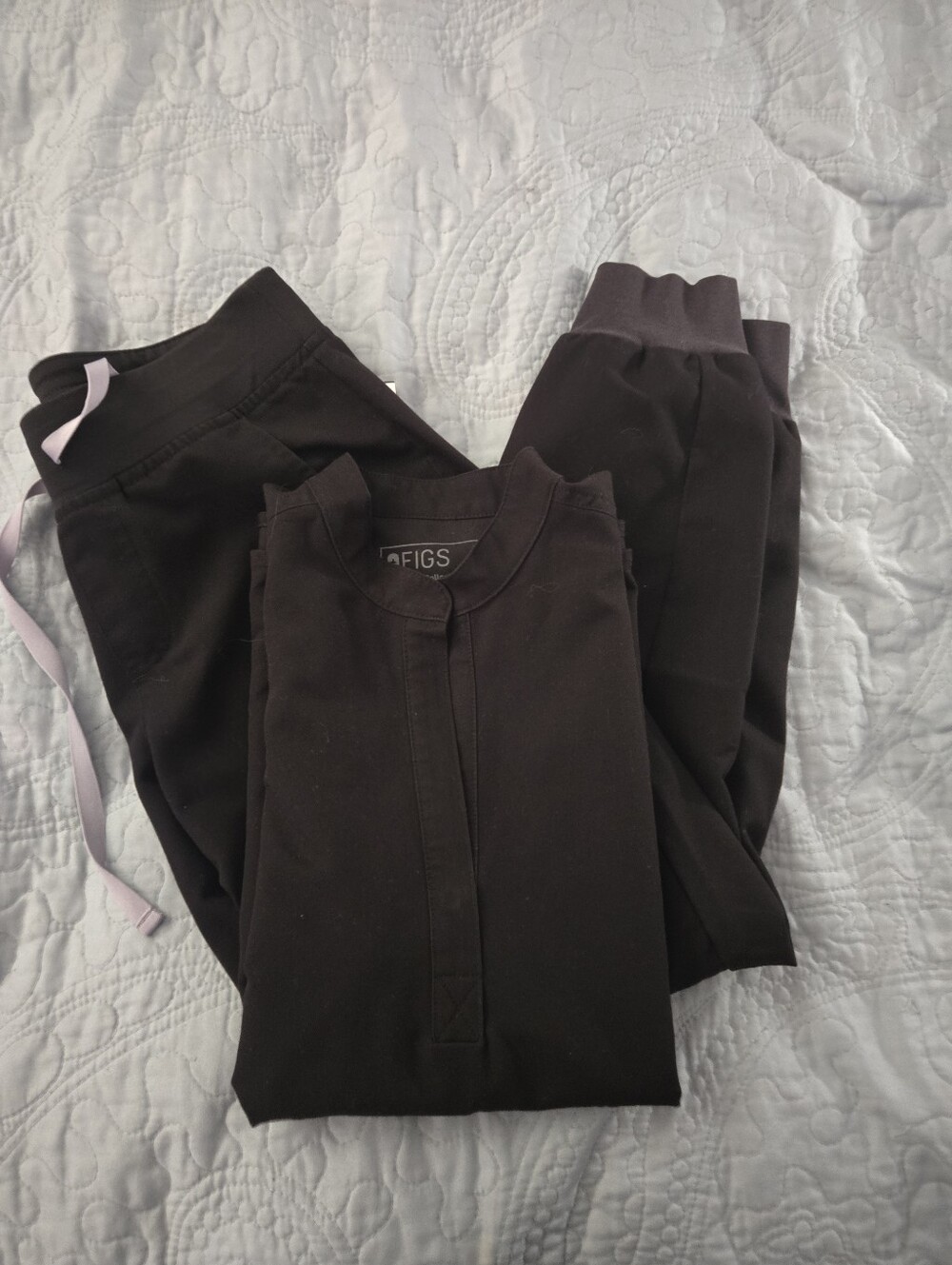Womens Figs Scrub Set Black Color